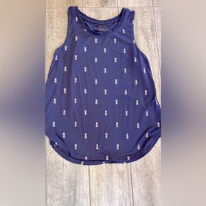 Zoe + Liv adorable pineapple on navy tank.